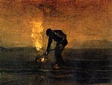 Vincent van Gogh Peasant Burning Weeds painting